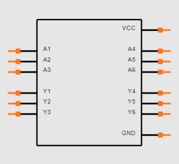 74LS04 pcb symbol